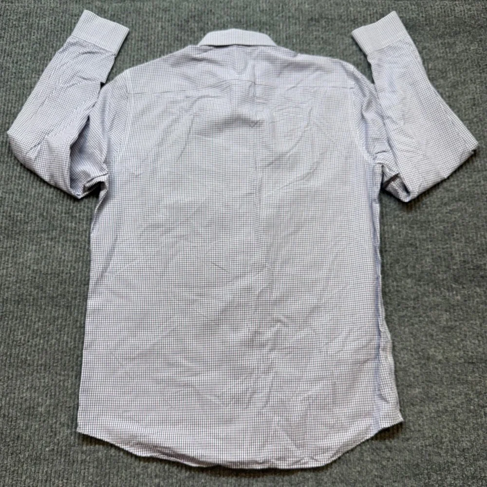 Banana Republic Non-Iron Shirt Mens L Slim Fit Blue Purple Gingham Button Down